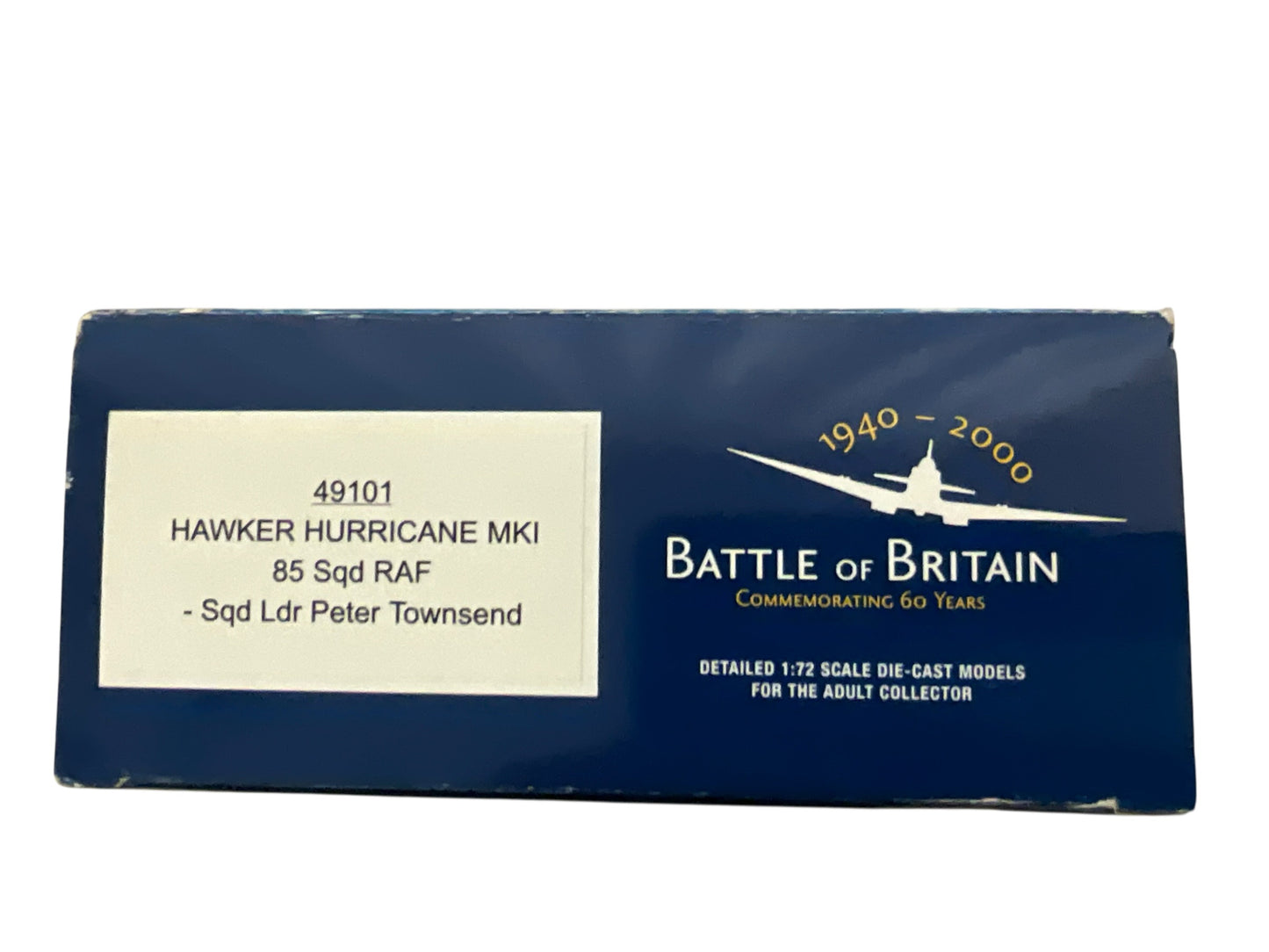 1/72 Corgi (49101) Hawker Hurricane Mk.1 (P3854 / VY-Q) flown by Sqdn.Ldr. Peter Townsend 65 Sqdn. R.A.F. (Limited Edition) 2000 Release