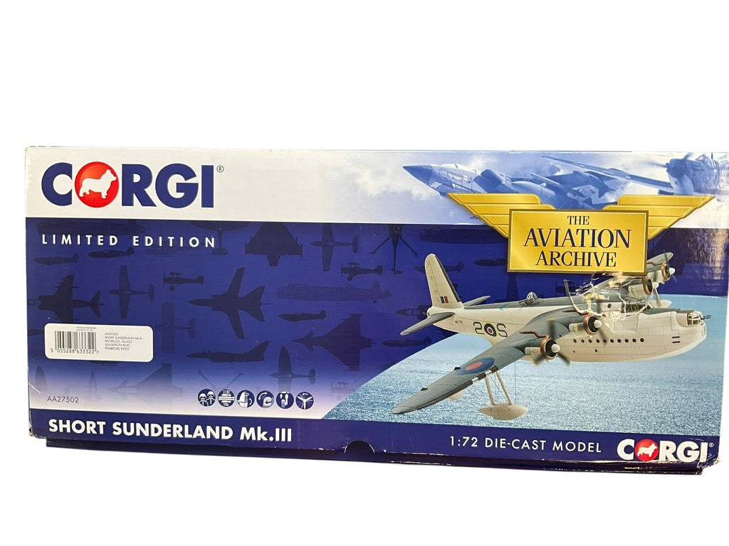 1/72 CORGI (AA27502) SHORT SUNDERLAND Mk.III (ML788 / 2-S) - Pembrook Dock, Wales - Coastal Command No.19 Group - Nov 1944 - Jun-1945 - 422 Sqdn - R.C.A.F. (LIMITED EDITION #1323 of ONLY 1500)