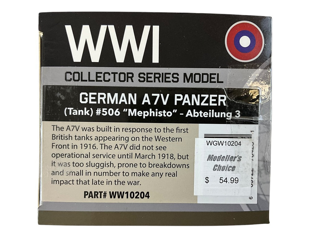 1/72 Wings of the Great War (WGW10204) WW-I German A7V Panzer (Tank) #506 "Mephisto" Abteitung 3 Resin Model (Limited Edition)
