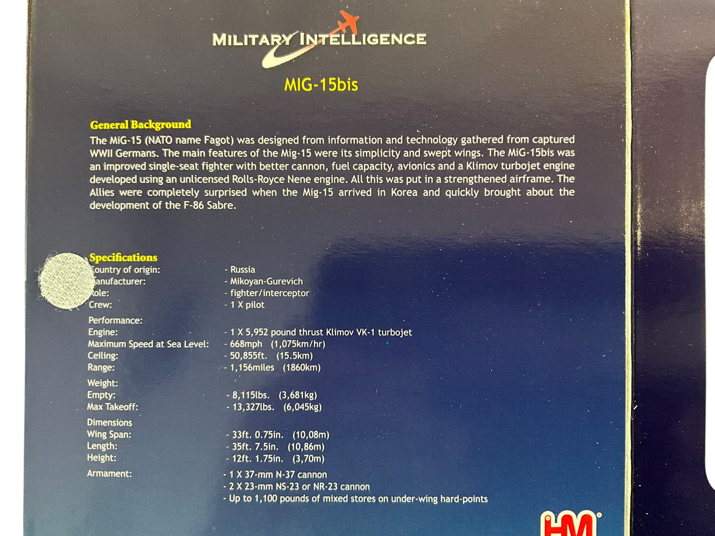 1/72 HobbyMaster (HA2418) MIG15bis "Fagot" (Red25) Chinese People's Volunteers Air Force, North Korea 1950's (Limited Edition of Only 450))