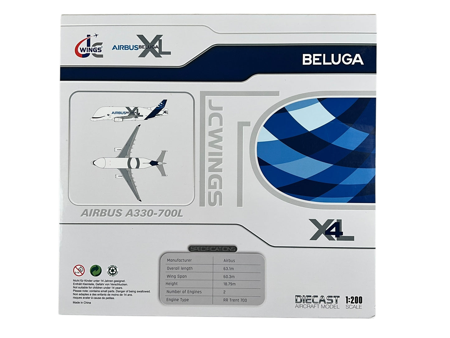 1/200 JC Wings (LH2329C) Airbus A330-743L Beluga (F-GXLJ) "XL4" Airbus Transport (Limited Edition)