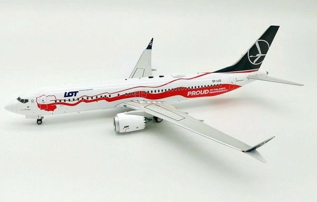 1/200 INFLIGHT200 BOEING B737-MAX8 LOT POLISH AIRLINES PROUD of POLAND'S INDEPENDENCE