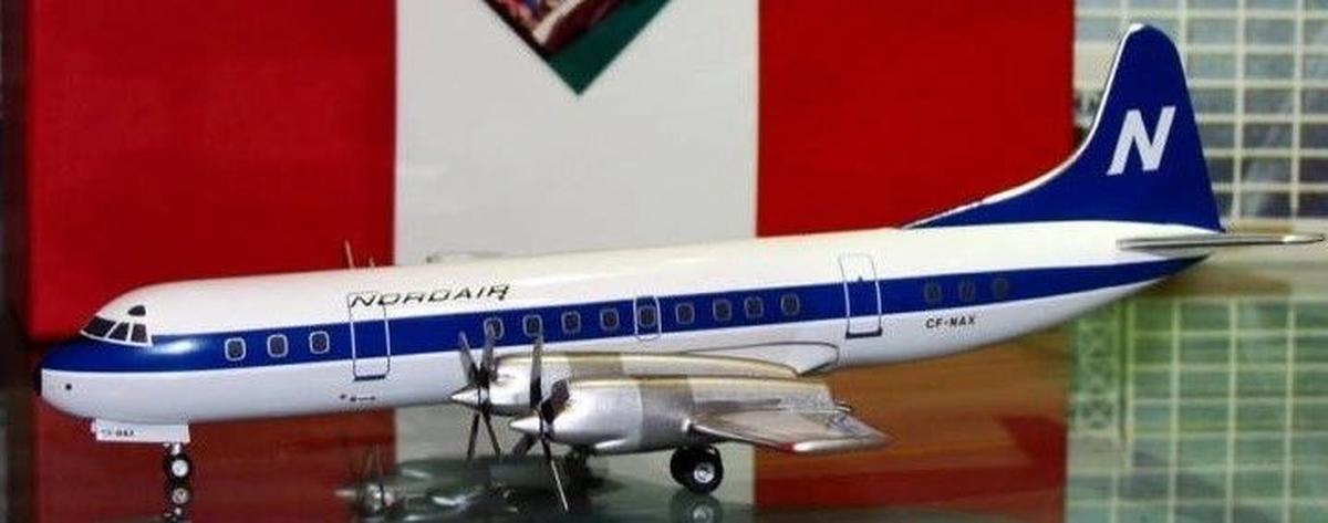 1/200 Western Models (CA-9R) Lockheed L188 Electra ( CF-NAX) - White & Gray with Blue Cheat Line & Tail 1970s 1st NDA Livery - Nordair (LIMITED EDITION)