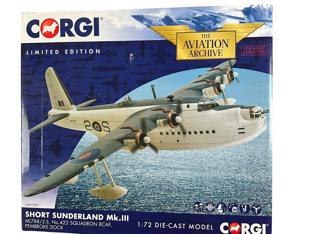 1/72 CORGI (AA27502) SHORT SUNDERLAND Mk.III (ML788 / 2-S) - Pembrook Dock, Wales - Coastal Command No.19 Group - Nov 1944 - Jun-1945 - 422 Sqdn - R.C.A.F. (LIMITED EDITION #1323 of ONLY 1500)