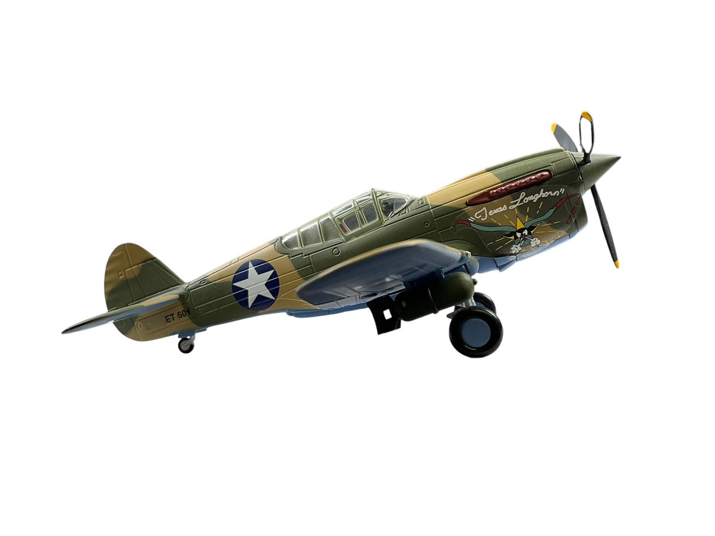 1/48 Franklin Mint/Armour (B11B622) Curtiss P40 WarHawk (ET601) flown bt Lt. J.D.Landers (5-Kills) "Texas Longhorns" 49th FG, 9th FS, U.S.A.A..F. (Limited Edition)
