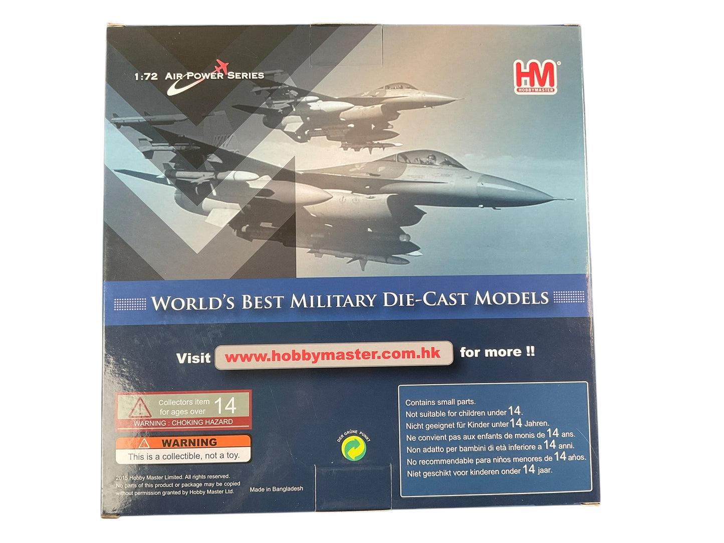 1/72 HobbyMaster (HA38047) Lockheed F16AM Fighting Falcon (UA24-3596) Ukranian Air Force 2024 (Limited Edition)