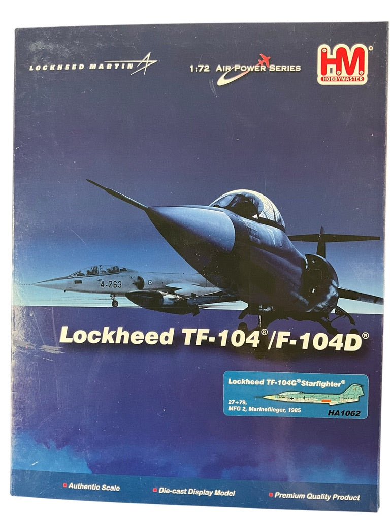 1/72 HobbyMaster (HA1062) Lockheed TF104G Starfighter (27+79) MFG2 MarineFlieger Deutche Bundes Marine 1985 (Limited Edition 0f Only 600)
