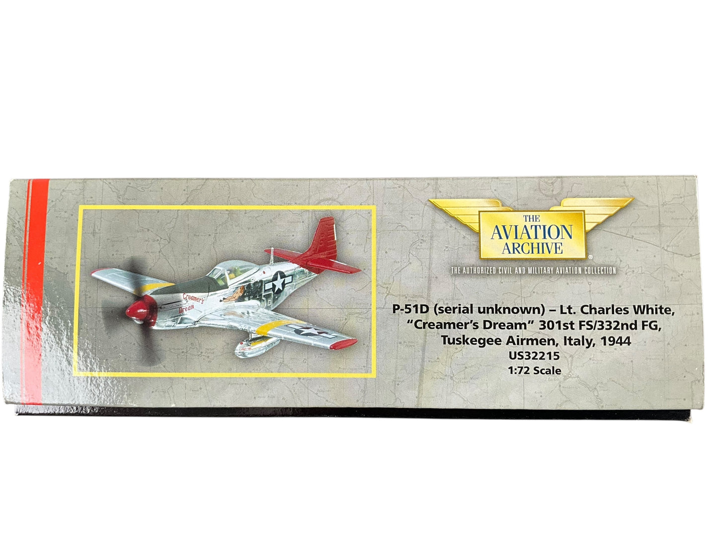 1/72 Corgi (US32215) North American P51D (Serial Unknown) "Creamer's Dream" flown by Lt. Charles White 301st FS/332nd FG "Tuskegee Airmen" Italy 1945 (Limited Edition #1674 of ONLY 2100)