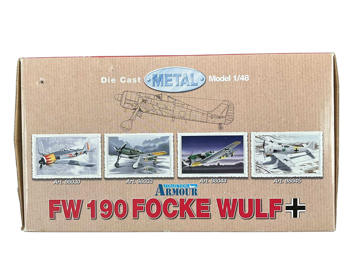 1/48 Armour/Franklin Mint (ART.98031/B11B224) Focke Wulf FW190-A4 Dessert Cammo, flown by Gruppenkommandeur Jagdgeschwader 11 (JG 11—11h Fighter Wing) Adolf Dickfeld (136 Kills) II./JG 2, Deutsche Reich Luftwaffe, Tunísia 1943 (Limited Edition)