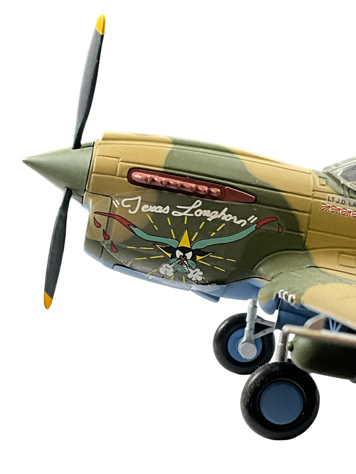 1/48 Franklin Mint/Armour (B11B622) Curtiss P40 WarHawk (ET601) flown bt Lt. J.D.Landers (5-Kills) "Texas Longhorns" 49th FG, 9th FS, U.S.A.A..F. (Limited Edition)