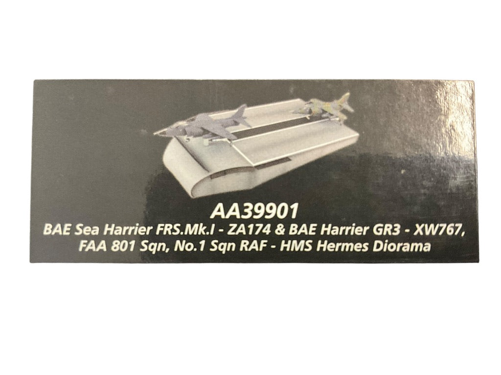 1/72 Corgi (AA39901) B.A.E. Sea Harrier FRS.Mk1 (ZA174) FAA 801 & Harrier GR3 (XW767) No.1 Sqn RAF HMS Hermes Diorama (Limited Edition #1331 of ONLY 1460)