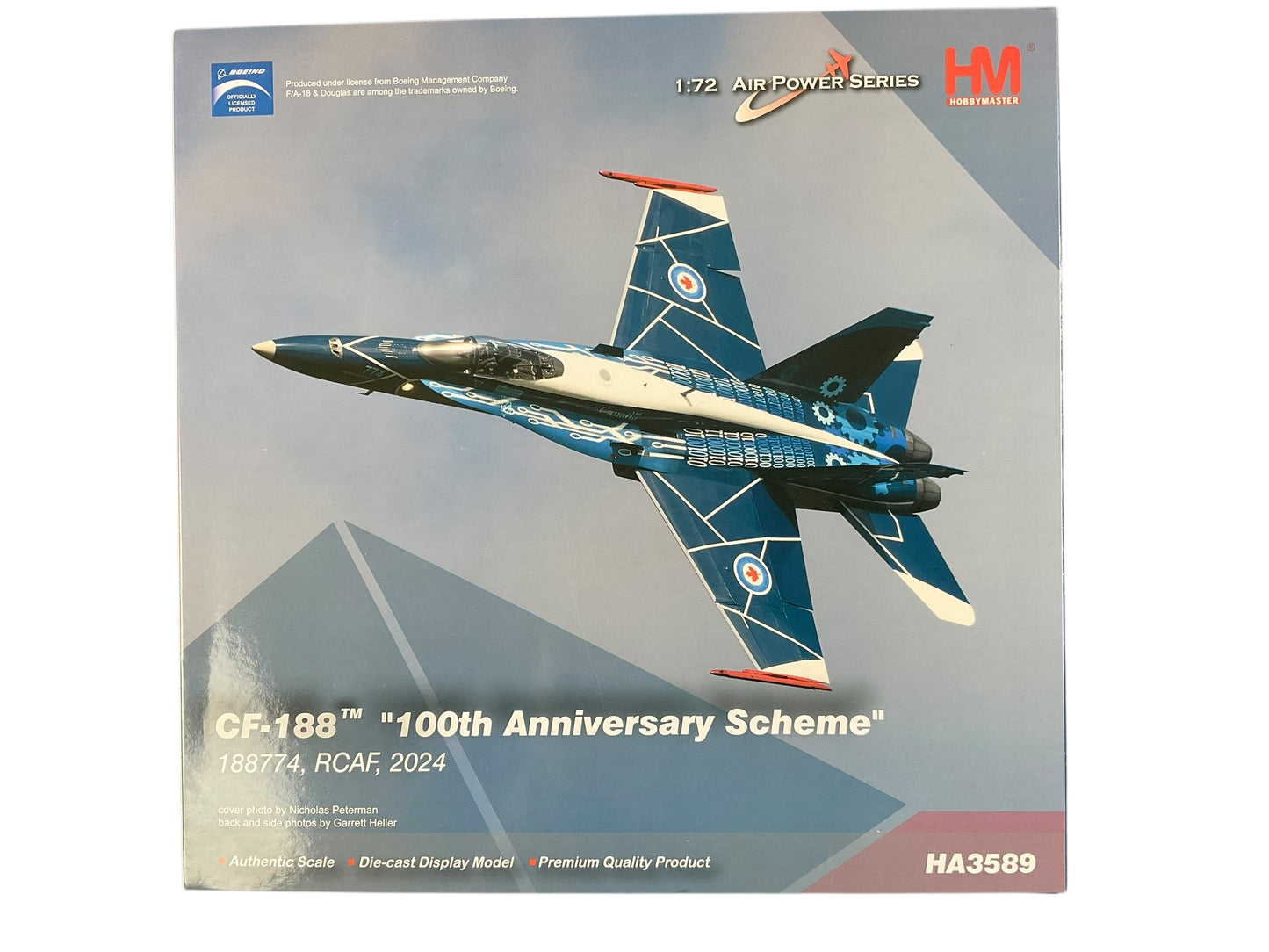 1/72 HobbyMaster (HA3589) McDonnell Douglas CF188 (F18A) Hornet (188774) "R.C.A.F. 100th Anniversary Scheme" R,C.A.F. 2024 (Limited Edition)