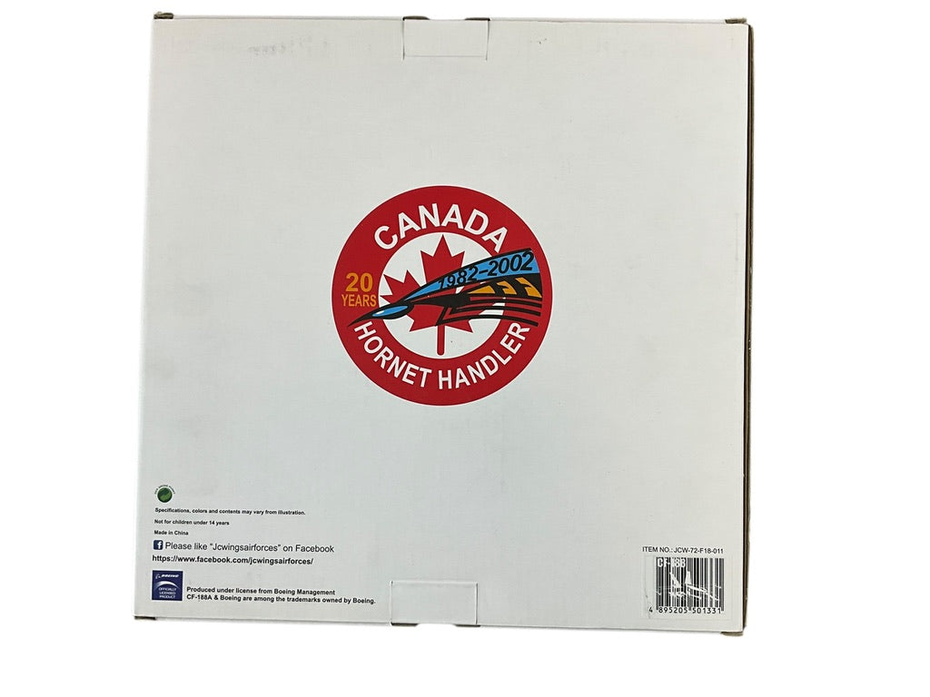 1/72 JC Wings (JCW72F18011) McDonnell Douglas (F18A) CF188 Hornet (188720) '20 Years CF18 Hornet" 410 "Cougars" Sqdn, Canadian Armed Forces 2004 Airshow Demo (Limited Edition of Only 600)