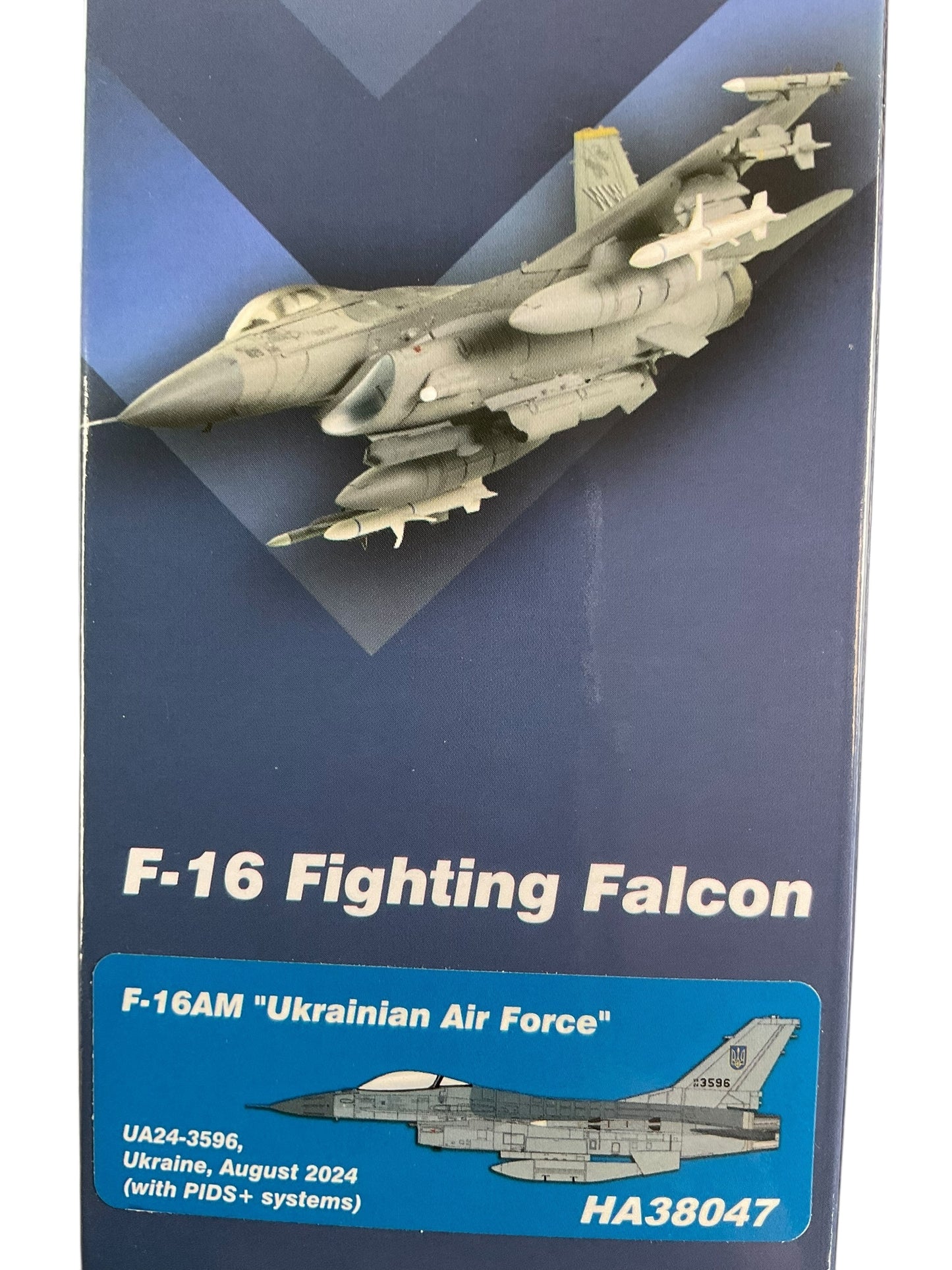 1/72 HobbyMaster (HA38047) Lockheed F16AM Fighting Falcon (UA24-3596) Ukranian Air Force 2024 (Limited Edition)