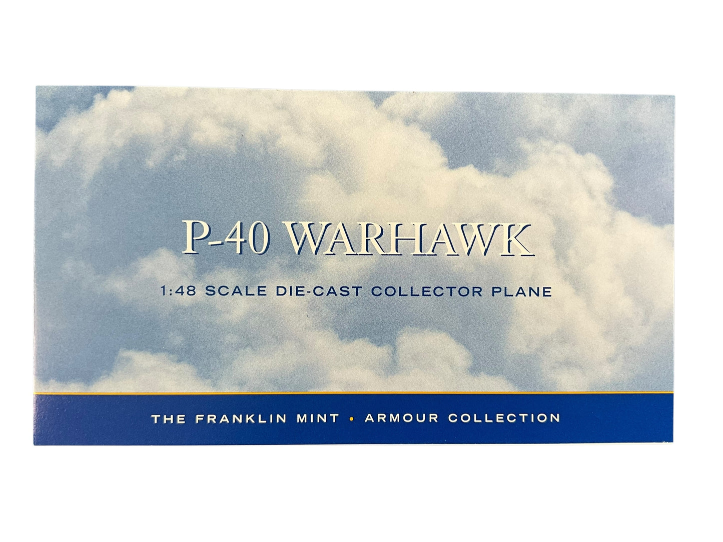 1/48 Franklin Mint/Armour (B11B628/98501) Curtiss P40 WarHawk (108) flown by WWII AVG "Ace" David Lee "Tex" Hill 2nd Pursuit Squadron "Flying Tigers" Chinese Nationalist Army Air Force (limited Edition)