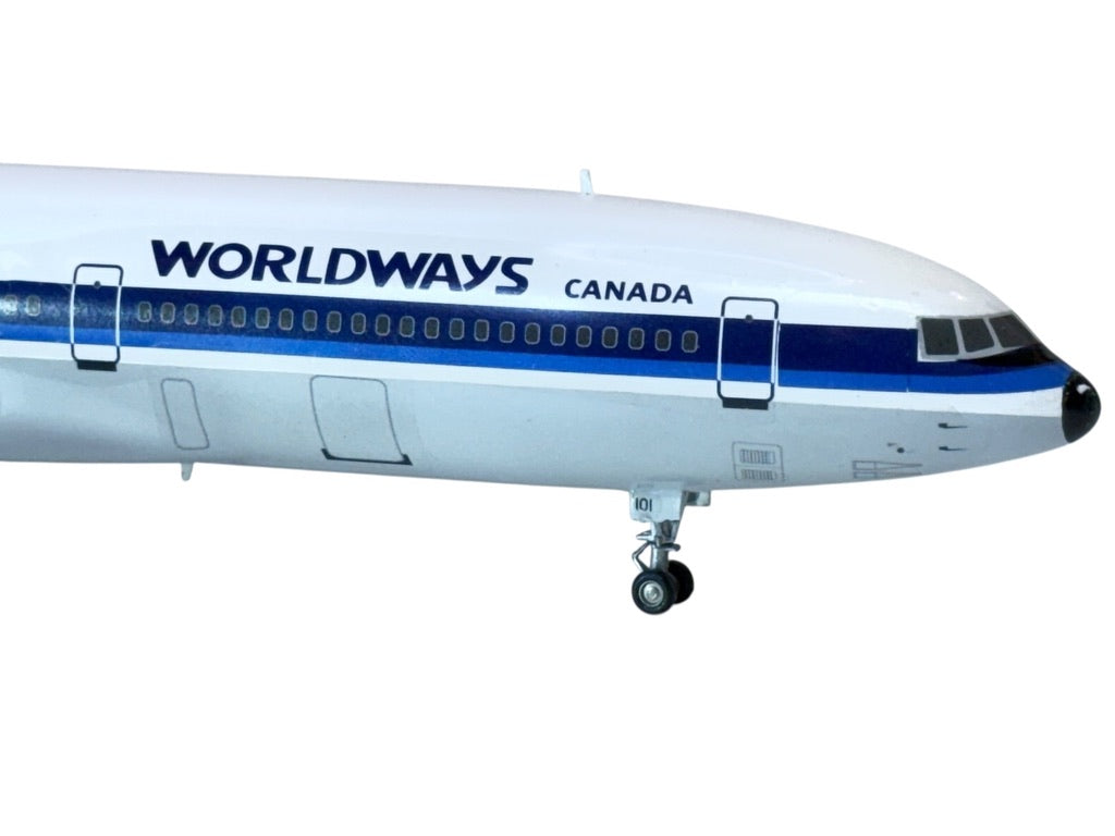 1/200 (SM200) SEATTLE-MODELS (SM2-1011-003) LOCKHEED L1011-385-50 TRISTAR (C-GIES) - White & Blue with Aluminum Belly WWA Livery - Inflight200 Mold - WORLDWAYS CANADA (LIMITED EDITION of ONLY 20)
