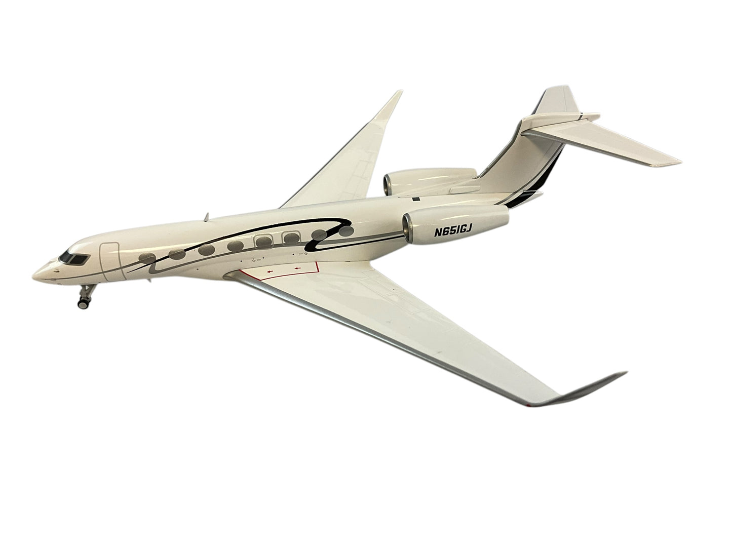 1/200 Gemini200 (G2GLF714) Gulfstream G650 (N651GJ) White with Dual Black & Gray Wave Cheat Lines (;limited Edition) 2018 Release