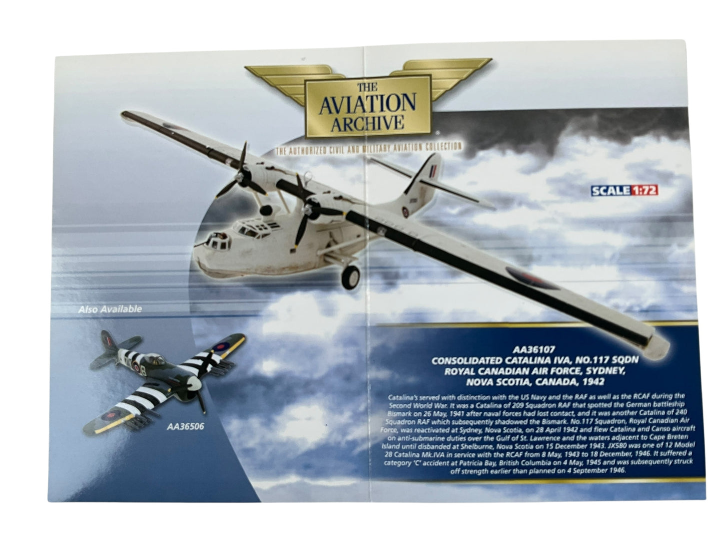1/72 Corgi (AA36107) Consolidated (Catalina PBY-5A) Canso IVA (JX580) No. 117 Sqdn R.C.A.F. Sydney, Nova Scotia, 1942 Limited Edition #0820 of Only 1000)