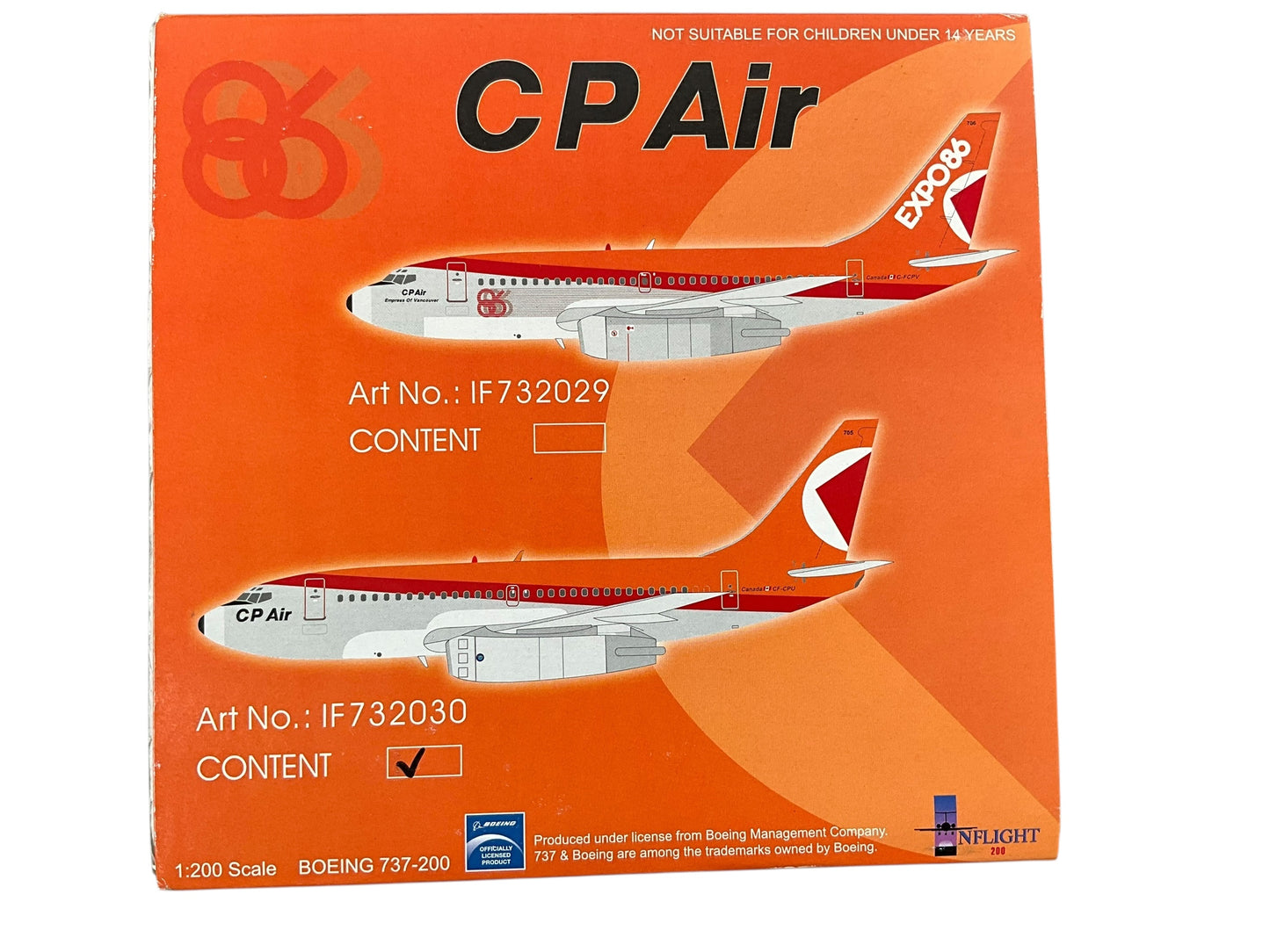 1/200 INFLIGHT200 BOEING B737-211 1968-1983 CP-AIR (LIMITED EDITION of ONLY 240)