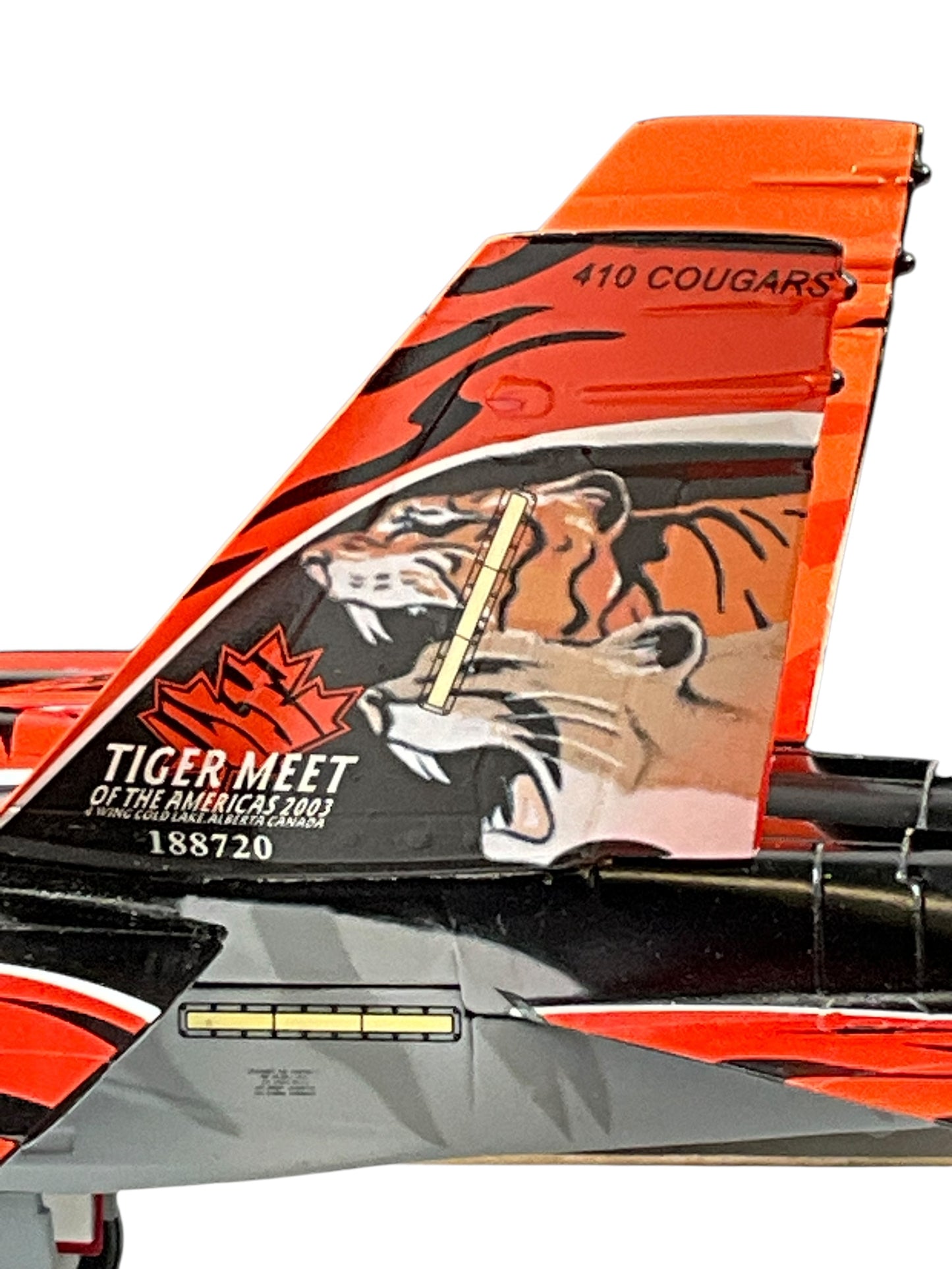 1/48 FRANKIN-MINT (B11E632) McDONNELL-DOUGLAS CF188 HORNET (188720) - 2003 Tiger Meet of the Americas - C.F.B Cold Lake, Alberta - 410 Cougar Sqdn - CANADIAN ARMED FORCES (LIMITED EDITION of ONLY 400)