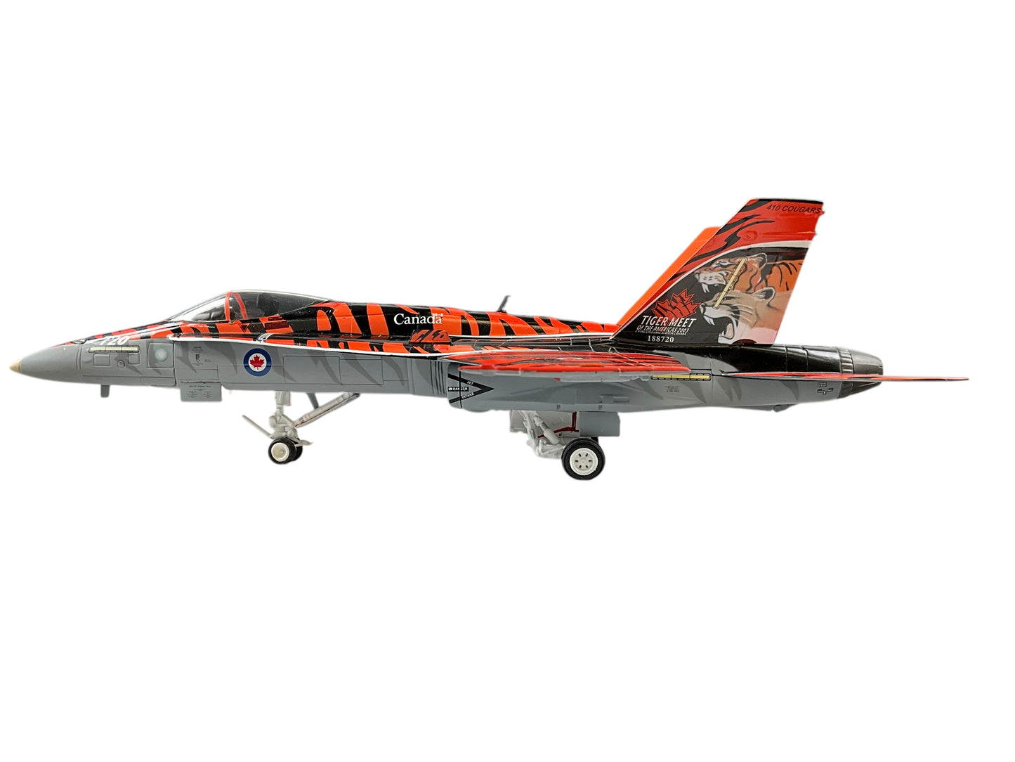 1/48 FRANKIN-MINT (B11E632) McDONNELL-DOUGLAS CF188 HORNET (188720) - 2003 Tiger Meet of the Americas - C.F.B Cold Lake, Alberta - 410 Cougar Sqdn - CANADIAN ARMED FORCES (LIMITED EDITION of ONLY 400)