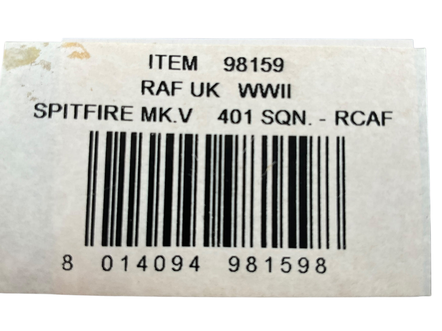 1/48 Armour/Franklin Mint (98159/B11B306) Supermarine Spitfire MK.Vb "Clipped Wings" (W3834/YO+Q) 401 "Ram " Sqdn R.C.A.F. (Limited Edition)