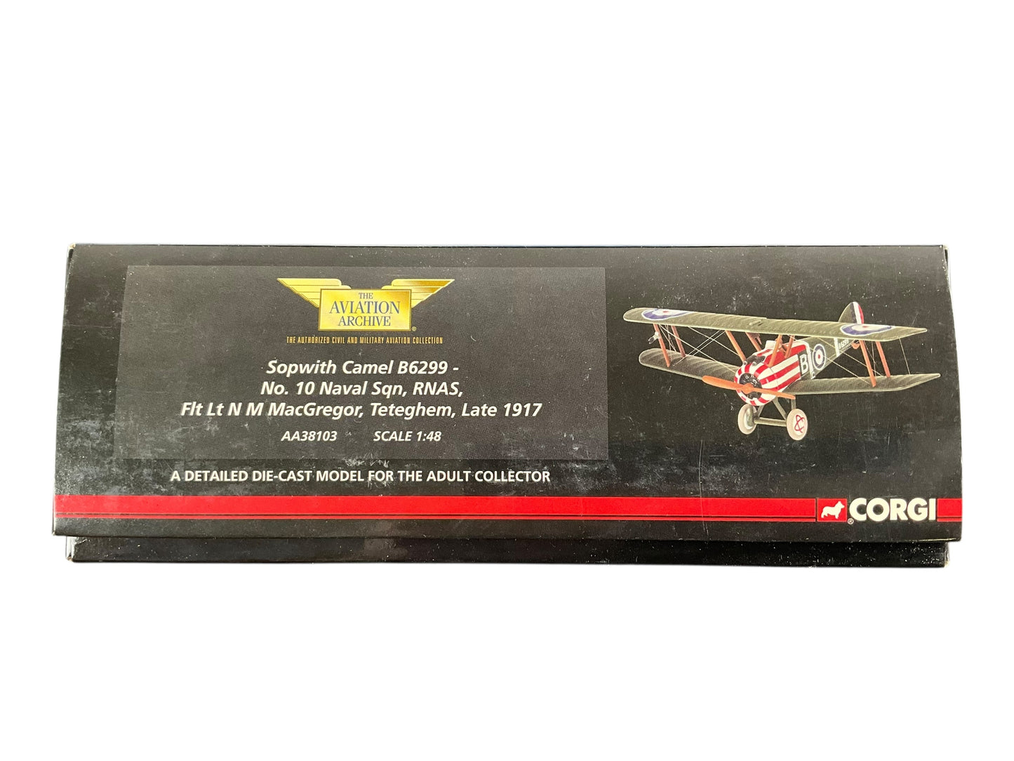 1/48 Corgi (AA38103) Sopwith Camel (B6299) flown by Flt/Lt N.M. MacGregor (7 Kills) Naval 10 Sqn R.N.A.S. Teteghem late 1917 (Limited Edition #1091 of Only 1500)