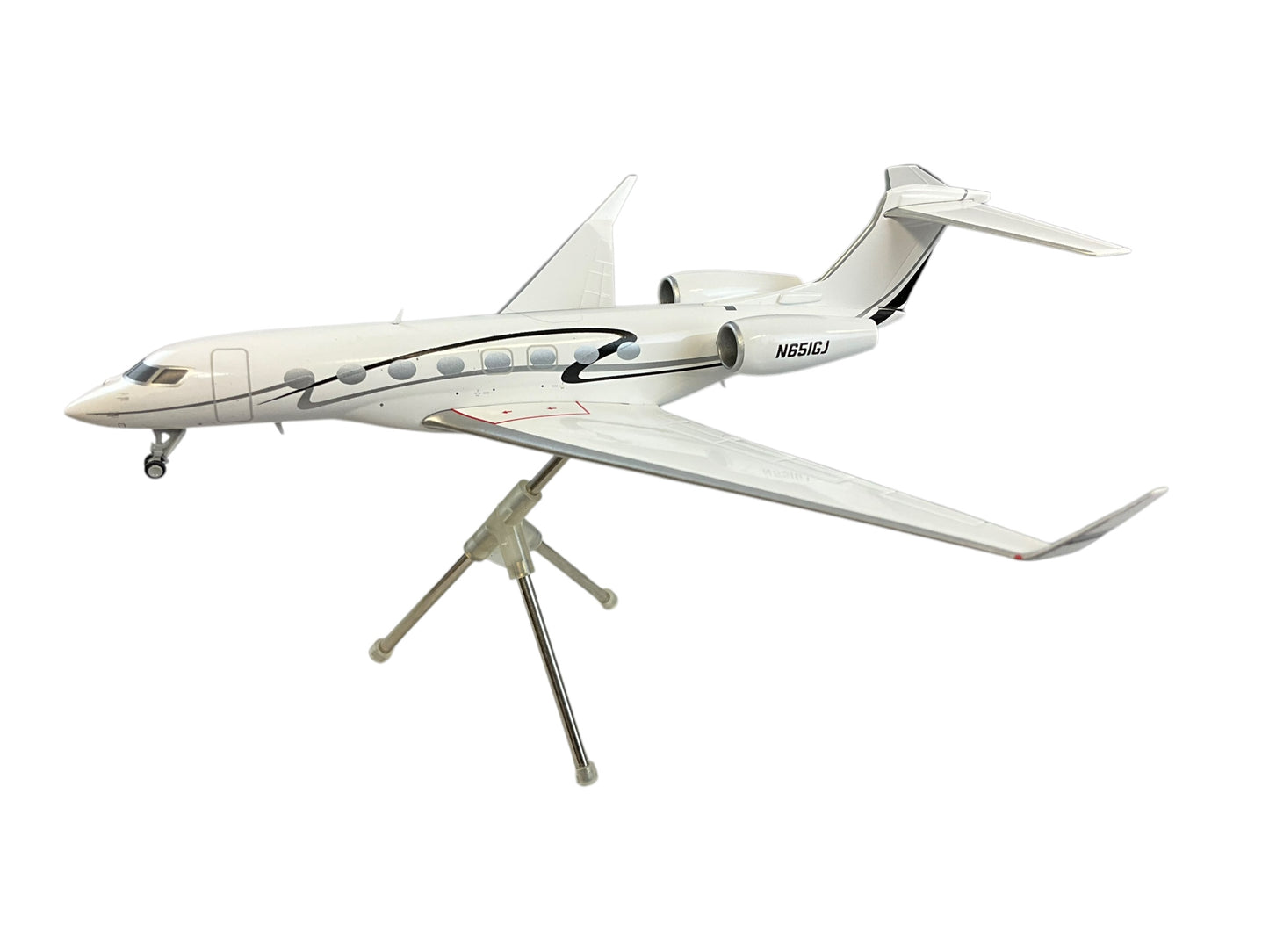 1/200 Gemini200 (G2GLF714) Gulfstream G650 (N651GJ) White with Dual Black & Gray Wave Cheat Lines (;limited Edition) 2018 Release