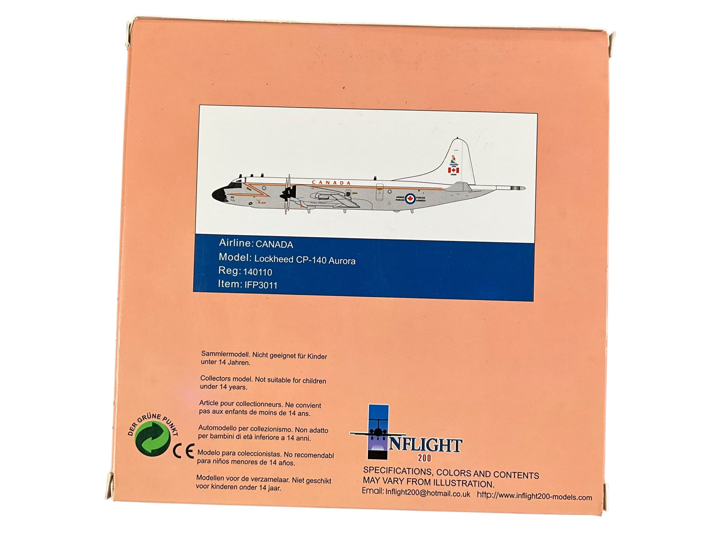 1/200 Inflight200 (IFP3011) Lockheed CP-140 (P-3) Aurora 407 "Demon" Sqn Canadian Armed Forces (Limited Edition #147 of ONLY 384)