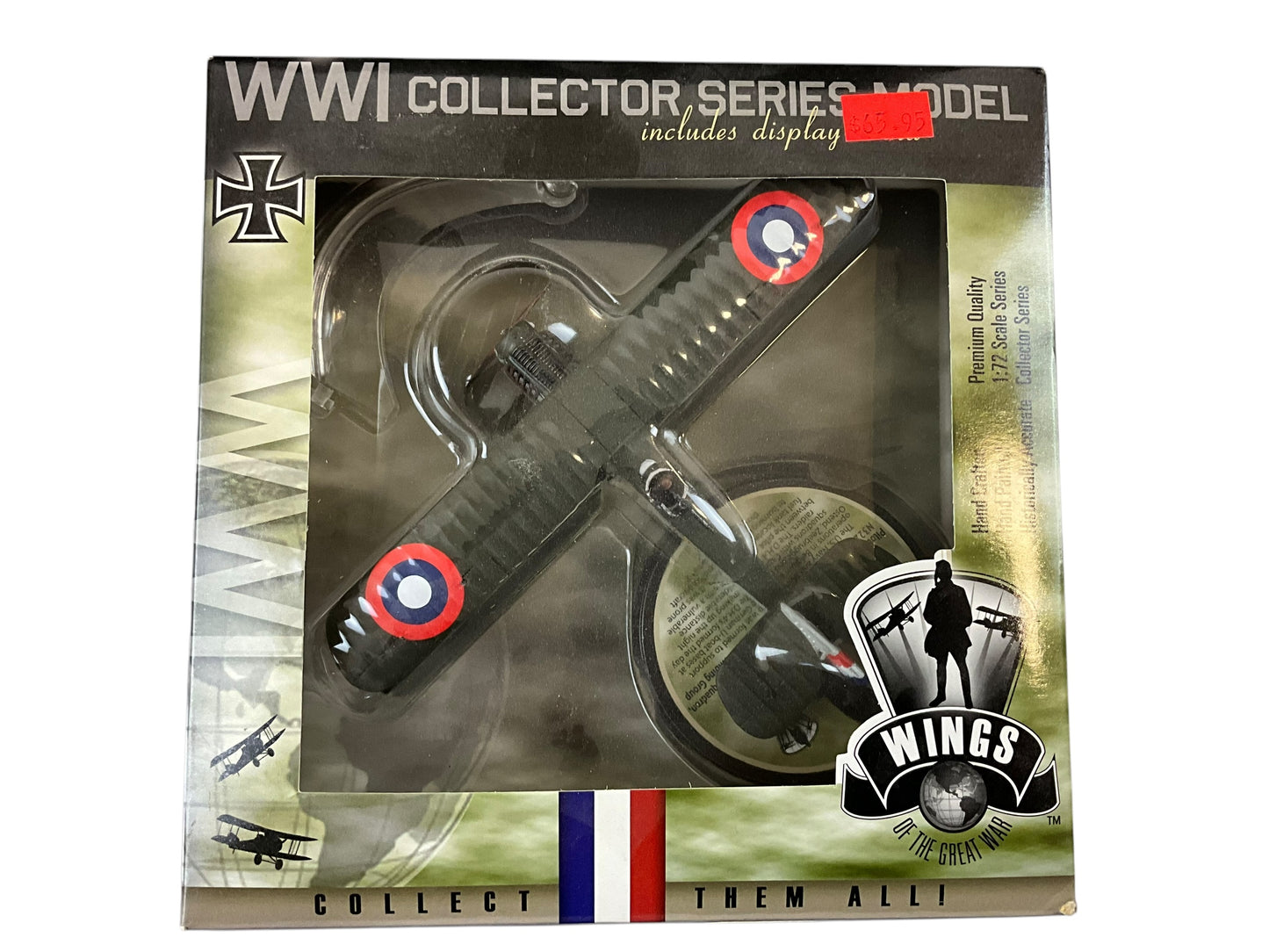 1/72 Wings of the Great War (WW11191) Airco DH4 (N33274) Pilot: 2nd Lt. J.F. Gibbs Observer: 2nd Lt. F. N. Nelms, D-Sqdn, Northern Bombing Group, U.S.M.C., Belgium 1918 (Limited Edition)