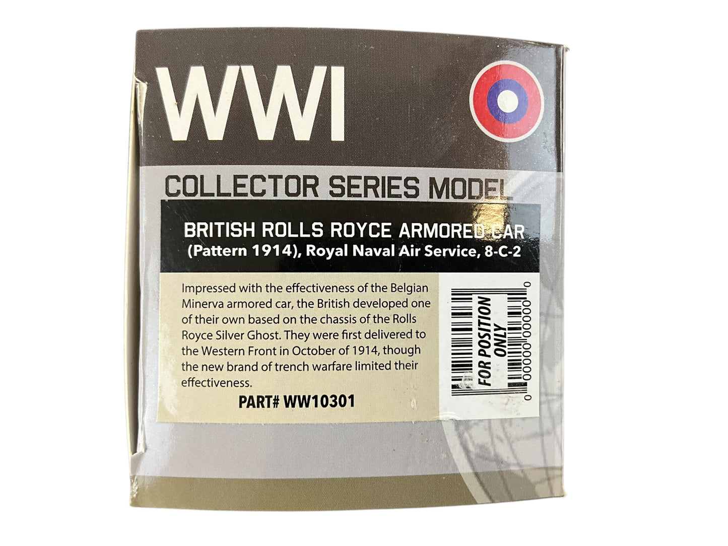 1/72 Wings of the Great War (WW10301) British Rolls Royce Armoured Car (Pattern 1914) 8-C-2 Royal Naval Air Service (Limited Edition)