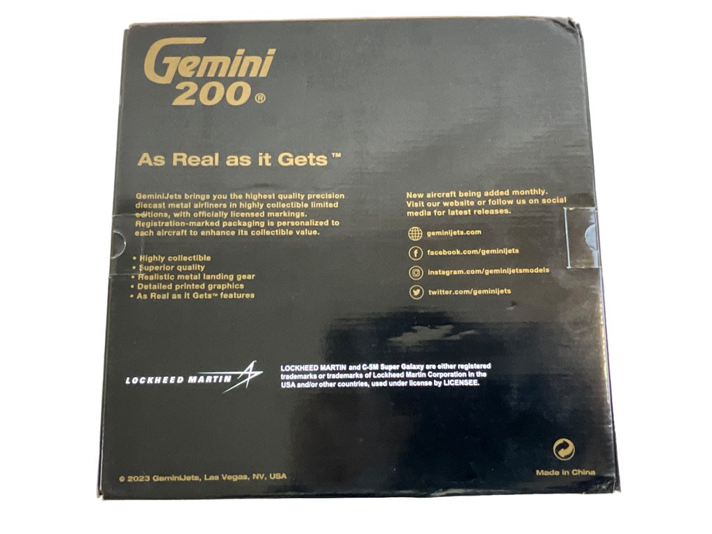 1/200 Gemini200 (G2AFO1133) Lockheed C5M Super Galaxy (90024) LoVis Gry Camoflage Dover A.F.B. - U.S.A.F. (Limited Edition)