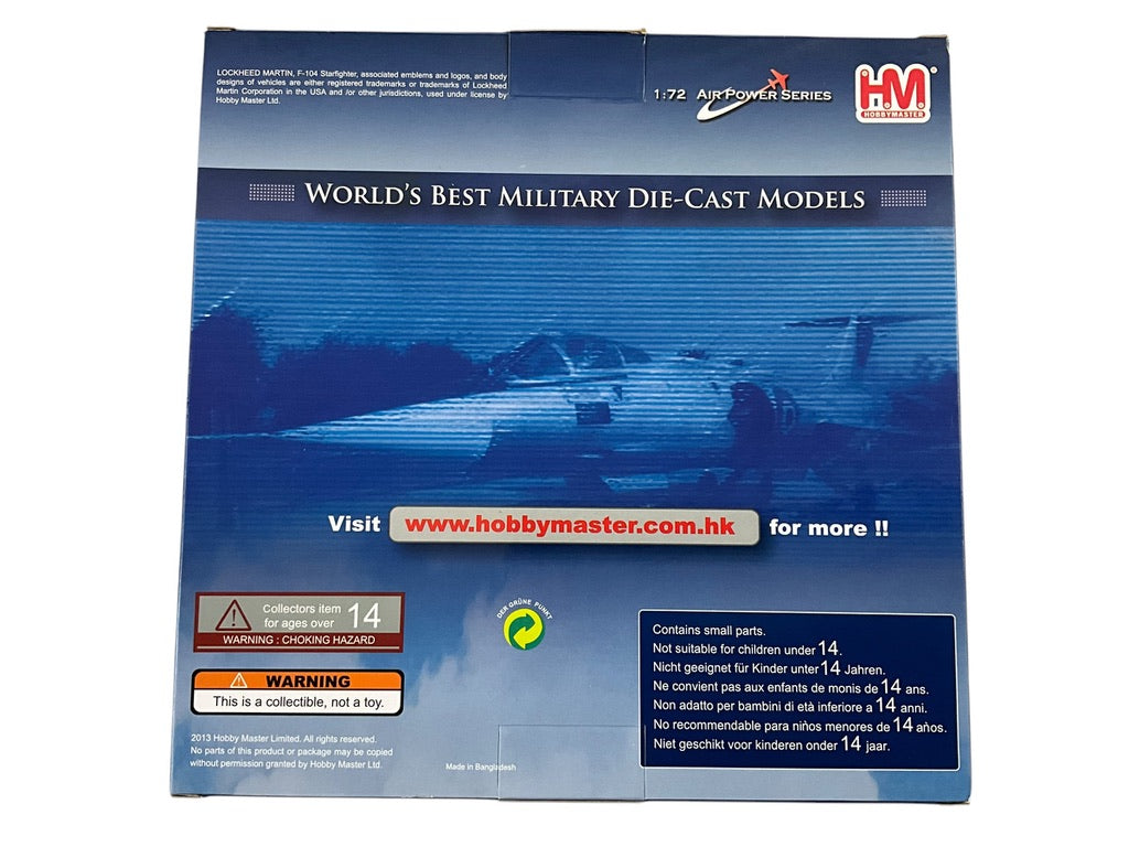 1/72 Hobbymaster (HA1065) Canadair (Lockheed) CF104 Starfighter (104733) #1 Canada Air Group - West Germany - Canadian Armed Forces 1976 (Limited Edition)