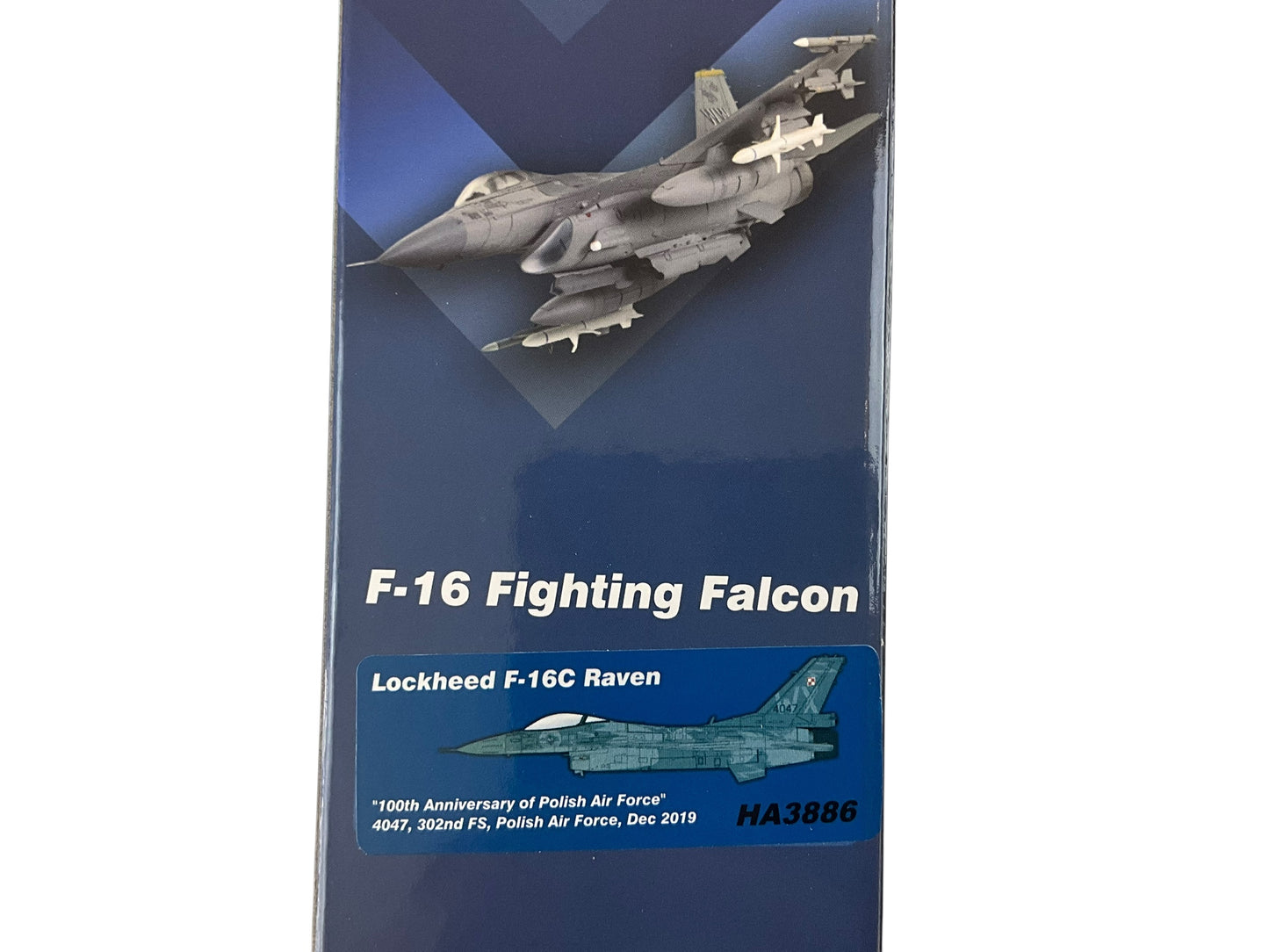 1/72 HobbyMaster (HA3886) Lockheed F16C Raven (4047) "100th Anniversary of the Polish Air Force" 302nd FS, Polish Air Force Dec 2019 (Limited Edition)