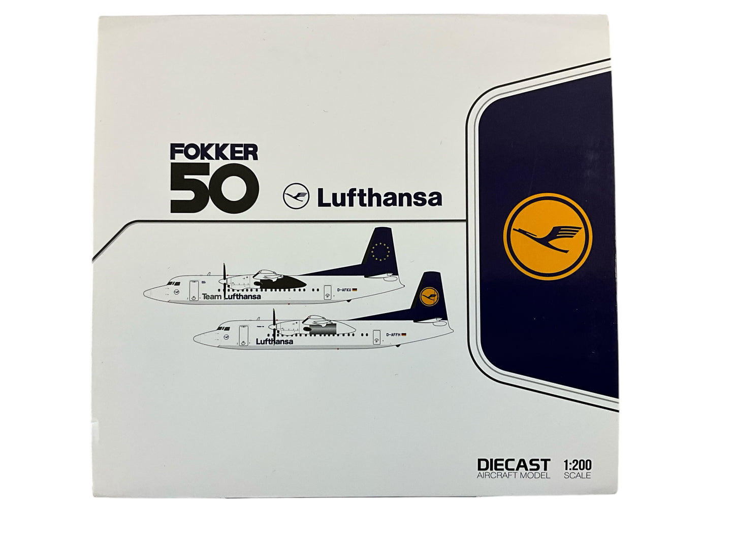 1/200 JC200 (SA2022) Fokker50 (D-AFKU) Operated by Contact Air - Team Lufthansa (Limited Edition)