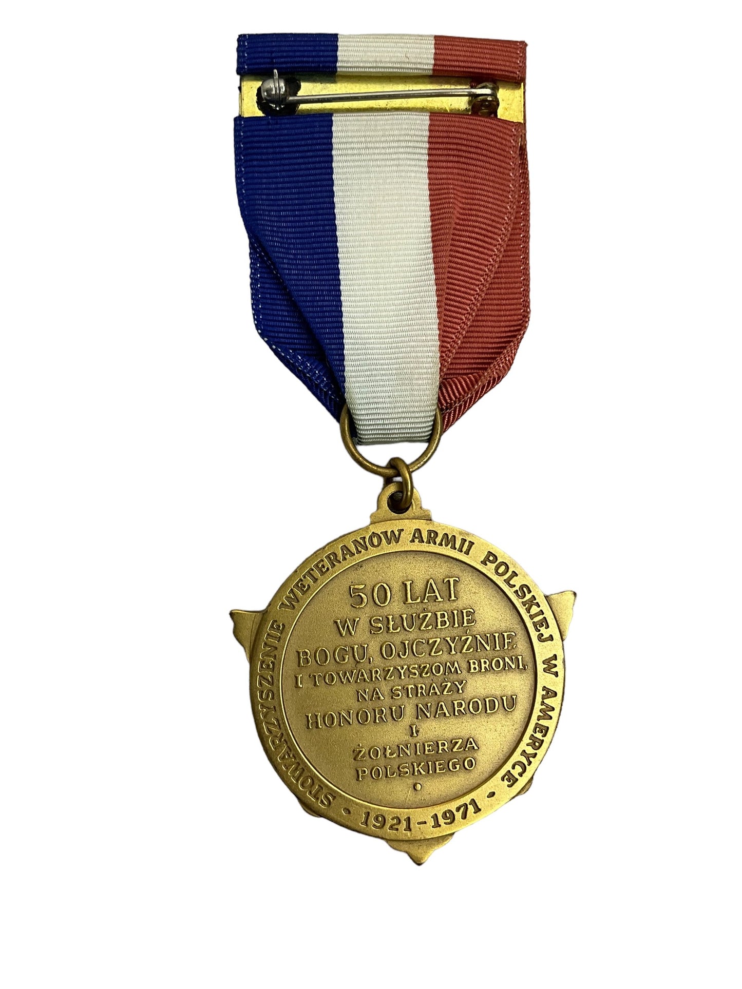 Poland Polish USA Legion 50th Anniversary Medal with Ribbon Full Size