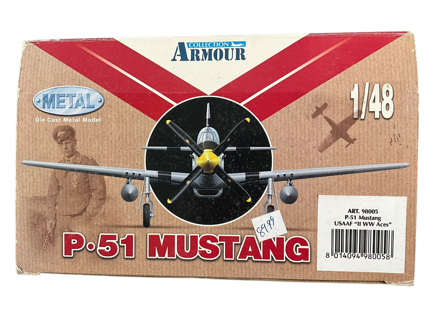 1/48 Armour/Franklin Mint (ART.98005/B11F047-C) North American P51D Mustang (WR+Z/413305) "THE HUNTER TEXAS" flown by WWII Ace 1st Lt. Henry Brown (26 Kills) 354th FS 355th FG 8th AF U.S.A.A.F. 1944 (Limited Edition)