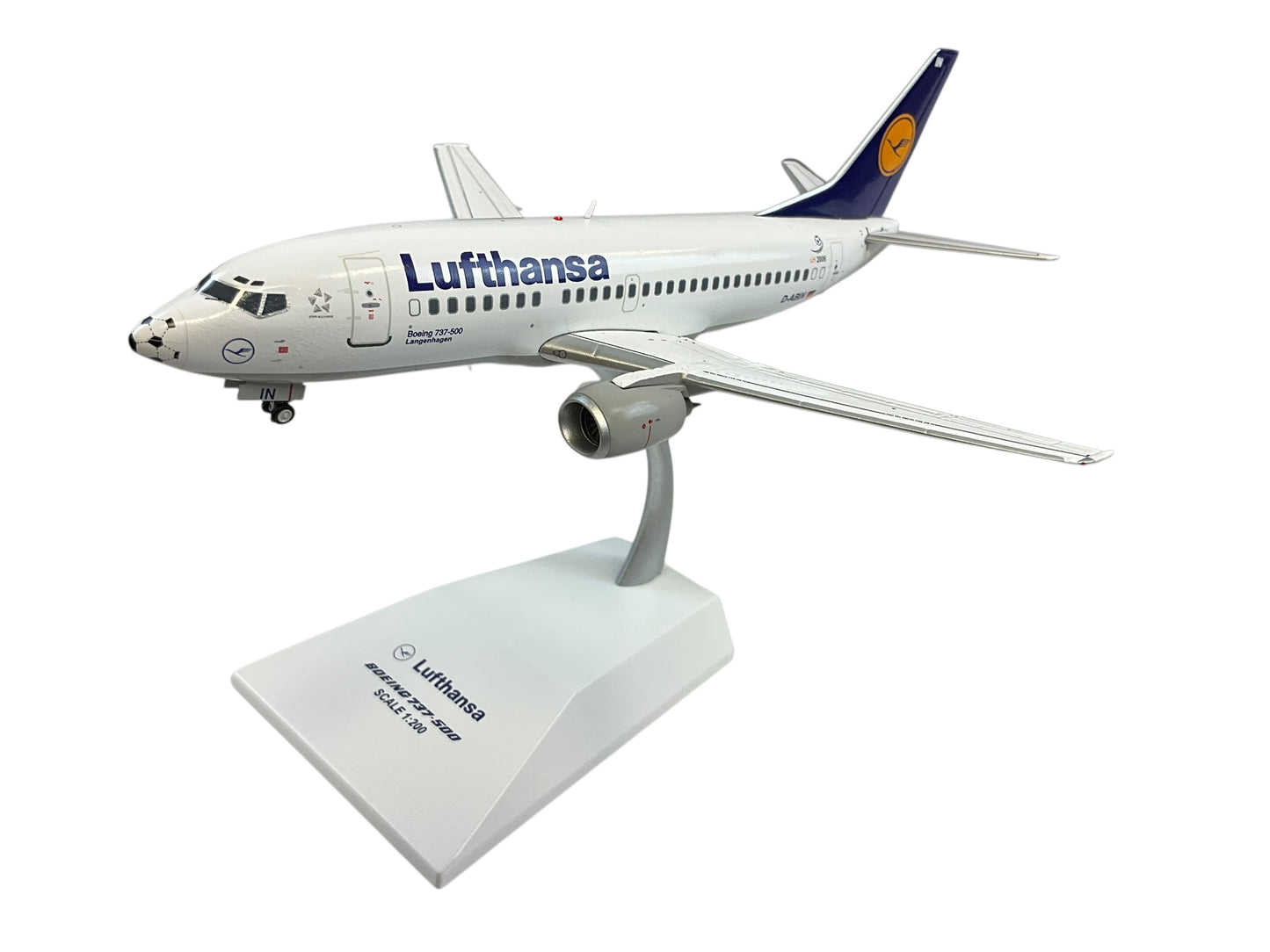 1/200 JC200 (XX2381) Boeing B737-500 (D-ABIN) "Langenhagen"- DLH 6th Livery with Football Nose - Lufthansa (Limited Edition)