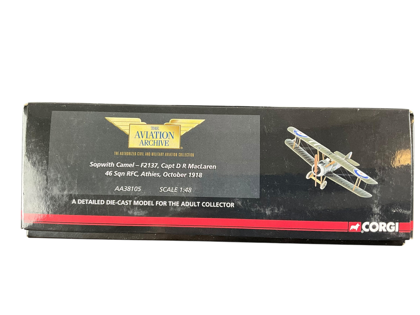 1/48 Corgi (AA38105) Sopwith Camel (F2137) flown by Capt. D.R. MacLaren 46 Sqdn R.F.C. Athies Oct. 1918 (LIMITED EDITION #1004 of Only 1050))