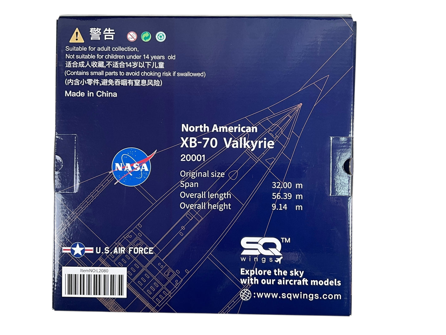 1/200 SQ Wings (L2080) North American XB70 Valkyrie (20001) Edwards AFB, Ca 1966, N.A.S.A. (Limited Edition)