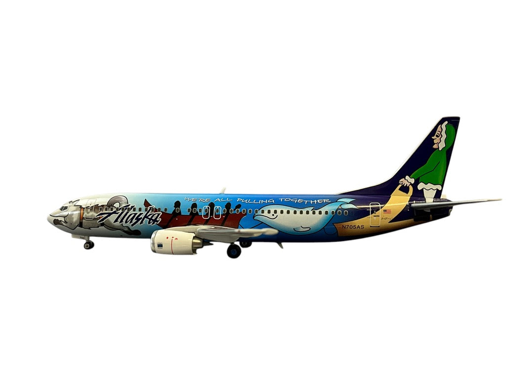 1/200 Gemini200 (G2ASA174) Boeing B737-400 (N705AS) "CargoDawg" DogSled & Alaska Attractions Livery - Alaska Airlines (Limited Edition) 2009 Release