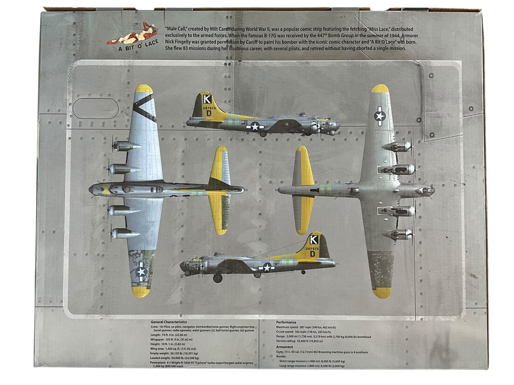 1/72 AirForce-1 (AF1-0110) Boeing B17G Flying Fortress (297976) "A BIT O' LACE" 709th BS, 447th BG, 8th Air Force, U.S.A.A.F., Rattlesden, Norfolk, England, April 1945 (Limited Edition)