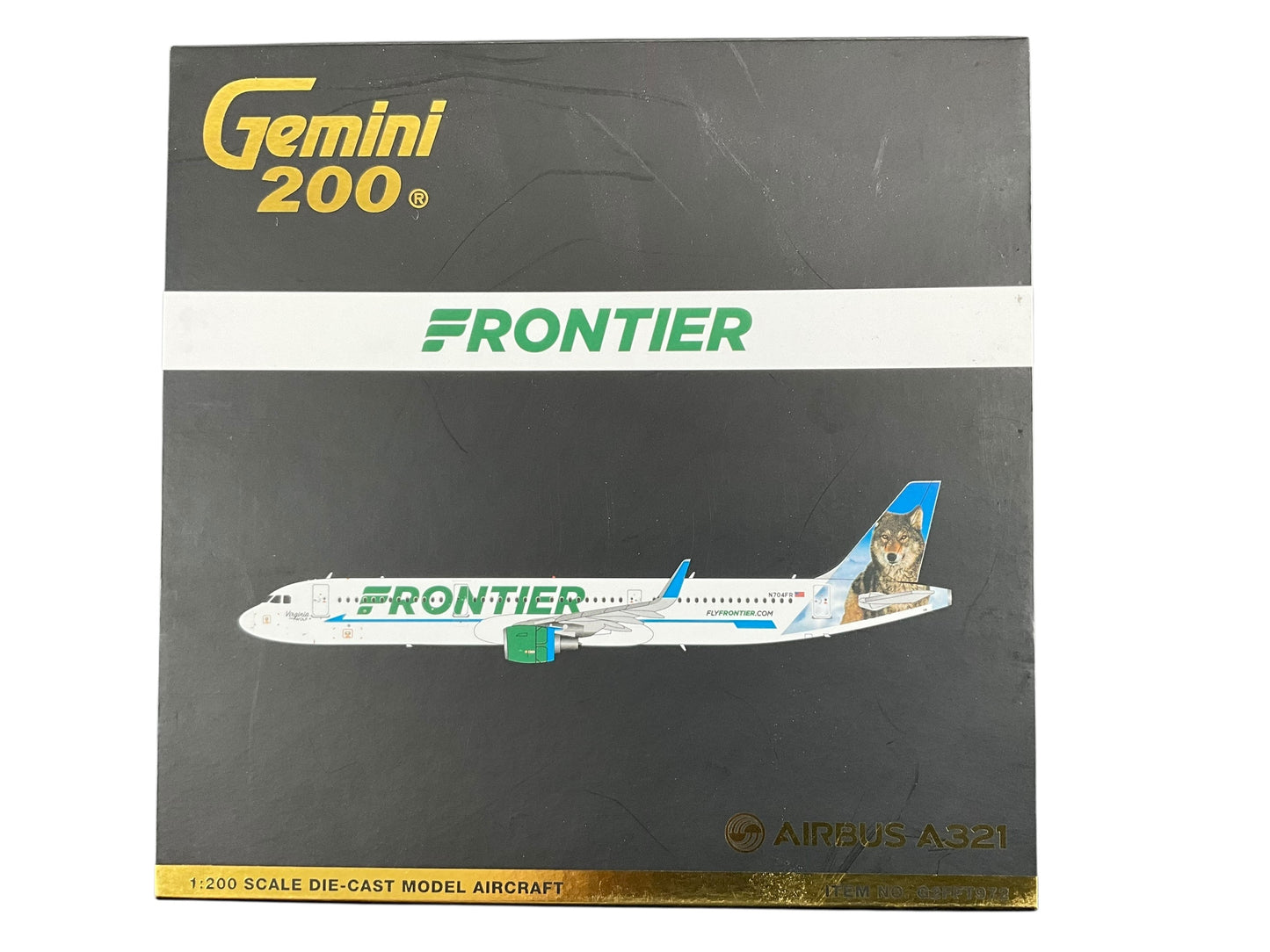 1/200 Gemini200 (G2FFT972) Airbus A321 (N704FR) CargoDawg Airplanes "Virginia the Wolf" Tail (Limited Edition) 2021 Release