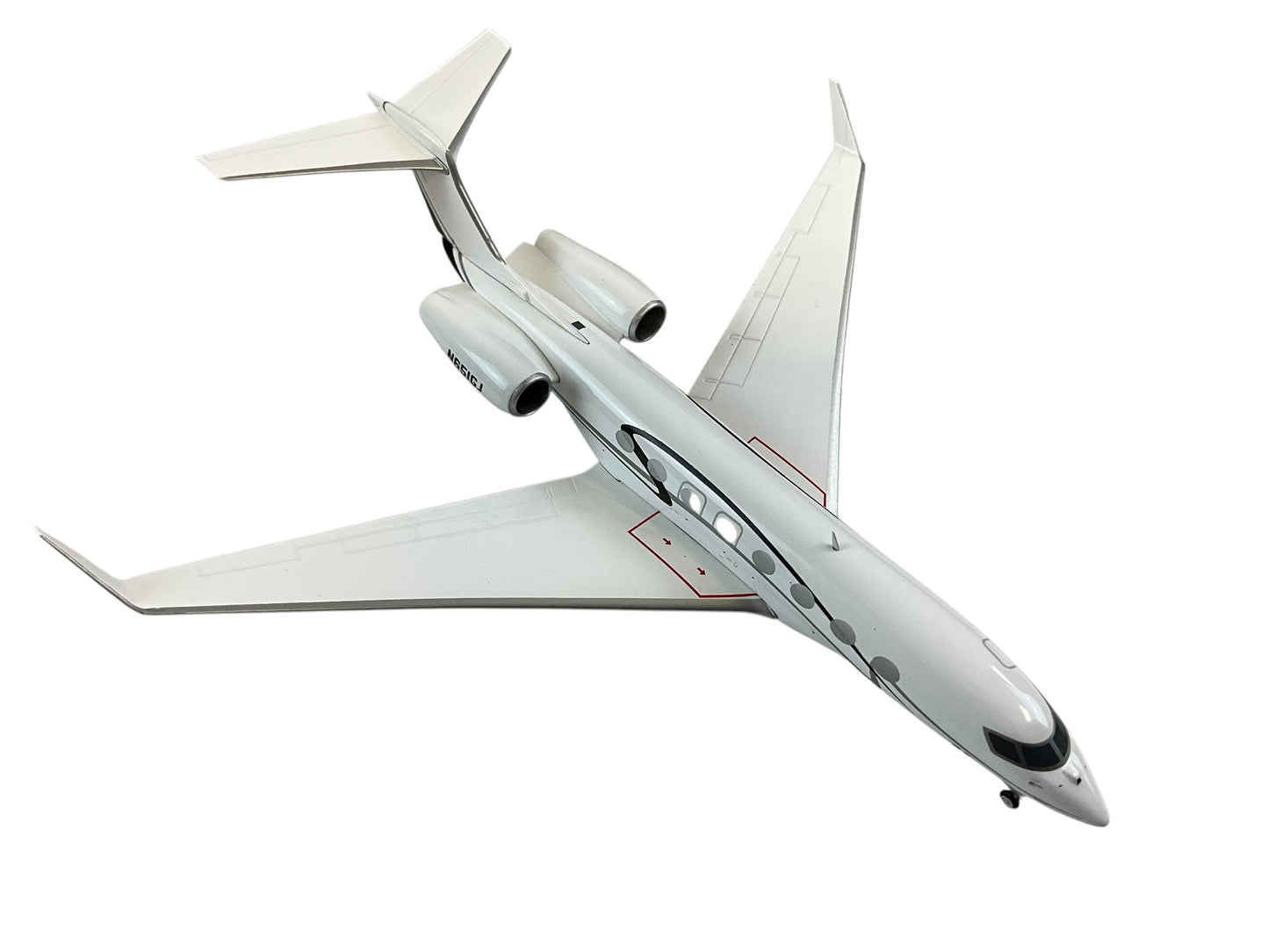1/200 Gemini200 (G2GLF714) Gulfstream G650 (N651GJ) White with Dual Black & Gray Wave Cheat Lines (;limited Edition) 2018 Release