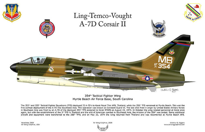 1/72 Century Wings (686250) Vought Corsair II A7D (MB71-0354) 1972 Korat R.T.A.F.B. Thailand 353rd TFS 354th TFW U.S.A.F. (Limited Edition of 1500)