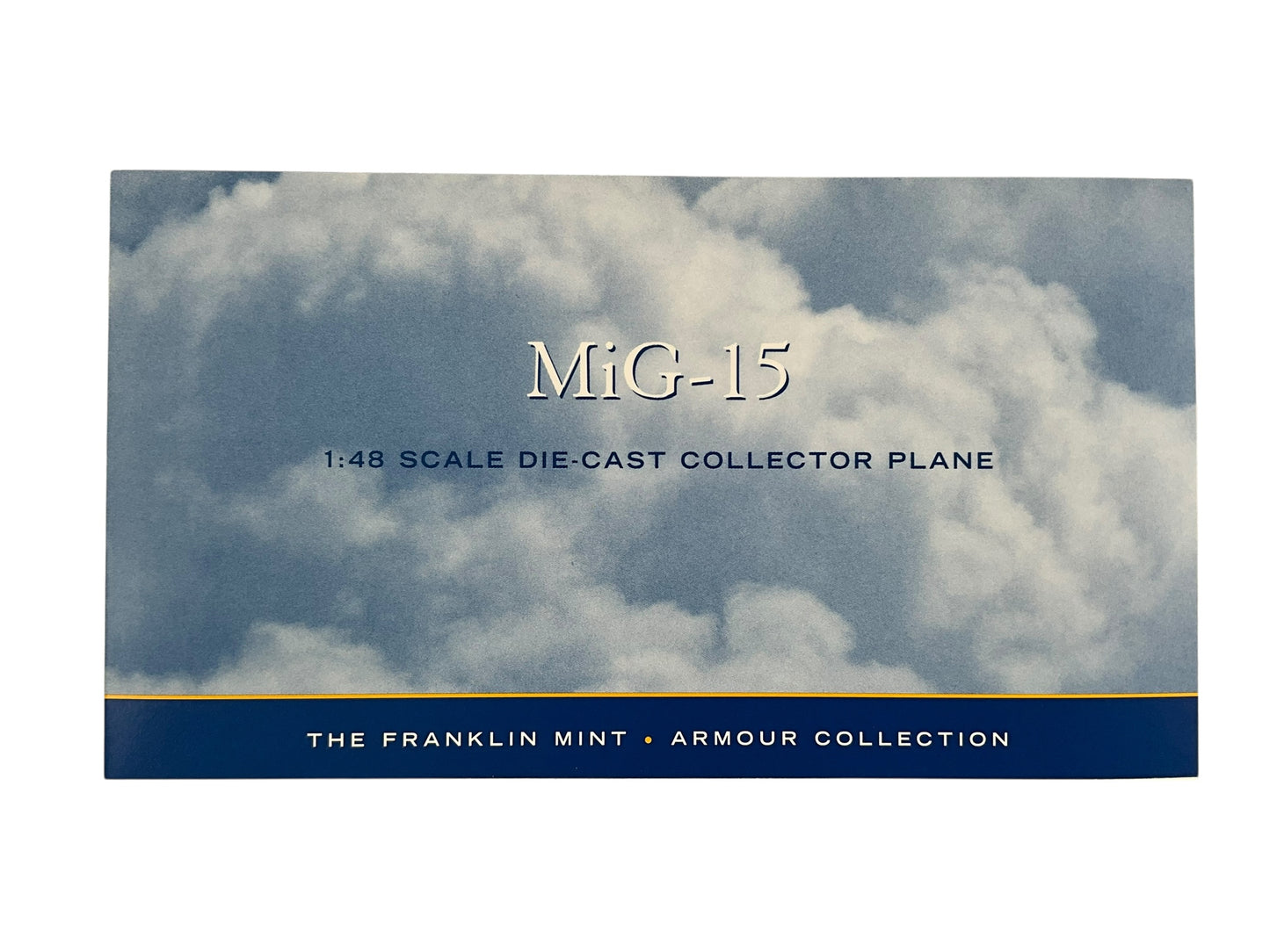 1/48 Franklin Mint/Armour (B11E404) MiG15 Fagot (925) 1/48 Franklin Mint/Armour (B11E404) MiG15 (925) "Big Night Boy" flown by (Soviet) Colonel Yevgeyi Pepelyavev (23 Kills) 196th IAP of 324th IAD of VVS, North Korea Air Force 1953 (Limited Edition)