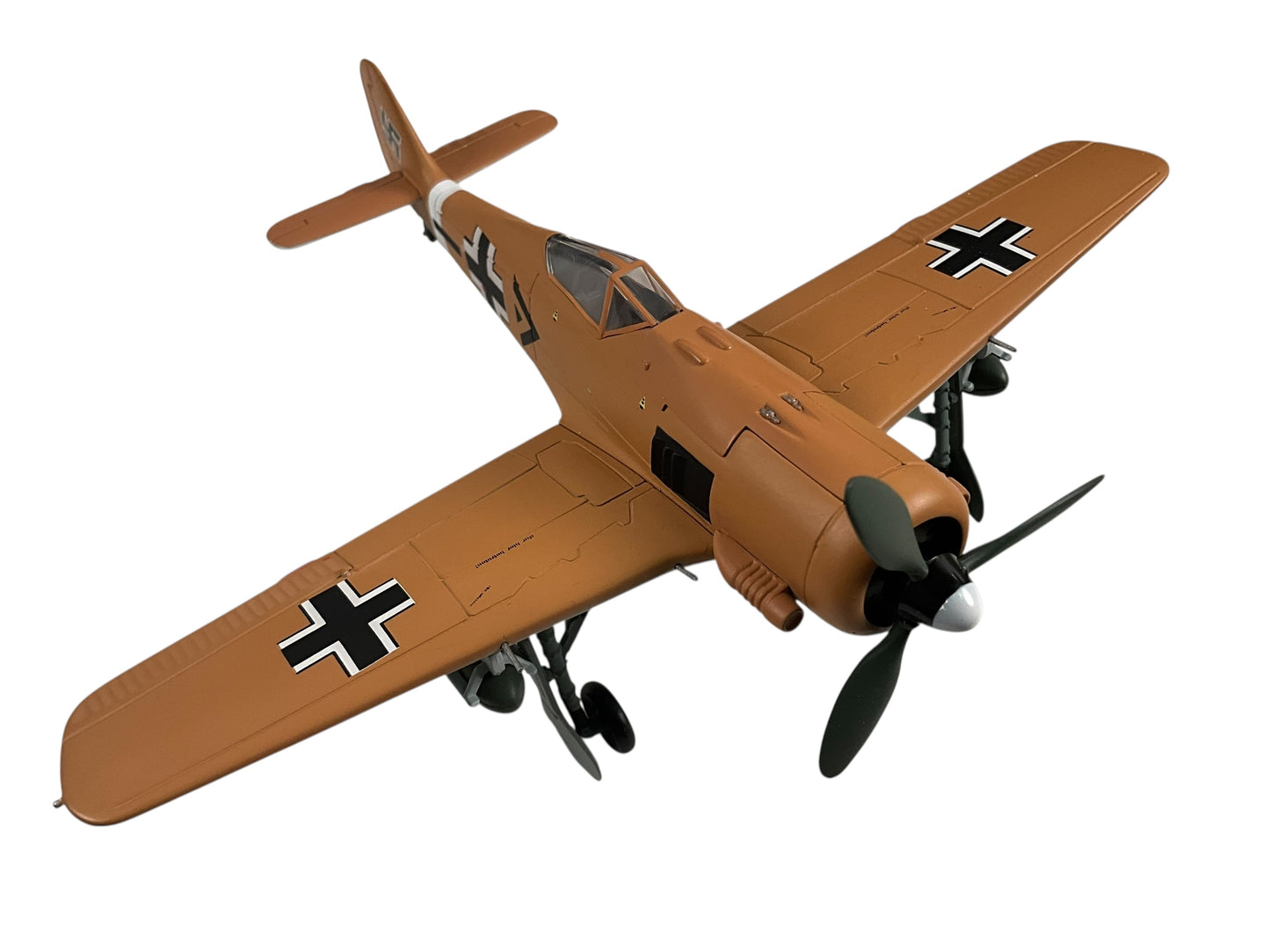 1/48 Armour/Franklin Mint (ART.98031/B11B224) Focke Wulf FW190-A4 Dessert Cammo, flown by Gruppenkommandeur Jagdgeschwader 11 (JG 11—11h Fighter Wing) Adolf Dickfeld (136 Kills) II./JG 2, Deutsche Reich Luftwaffe, Tunísia 1943 (Limited Edition)