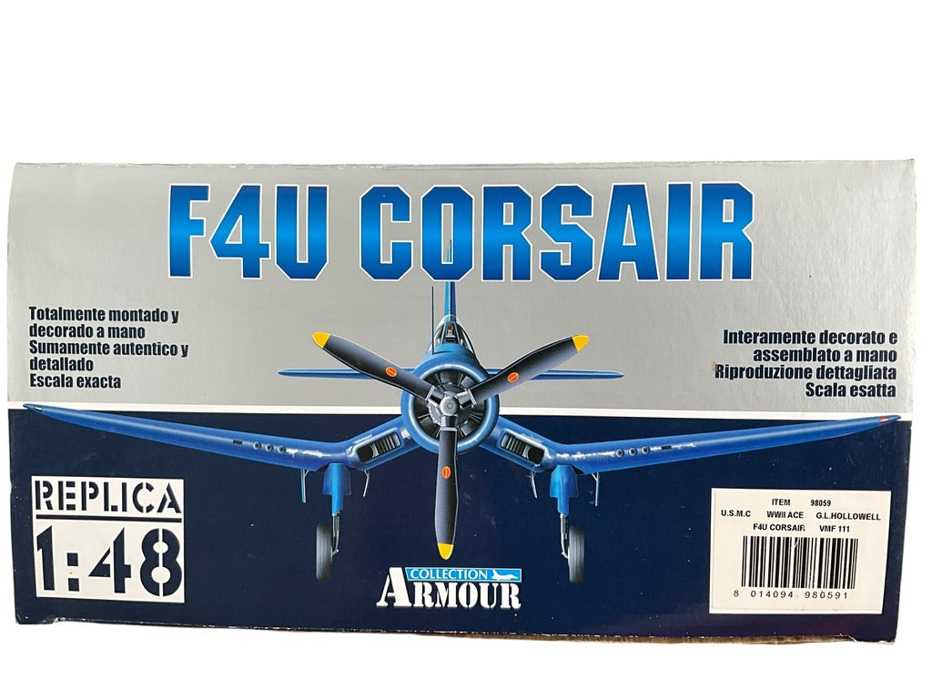 1/48 Armour/Franklin Mint (98059) Chance Vought F4U Corsair (108) flown by WWII Ace G.L.Holowell (8 Kills) VMF11 "DEVIL DOGS" U.S.M.C. (Limited Edition)