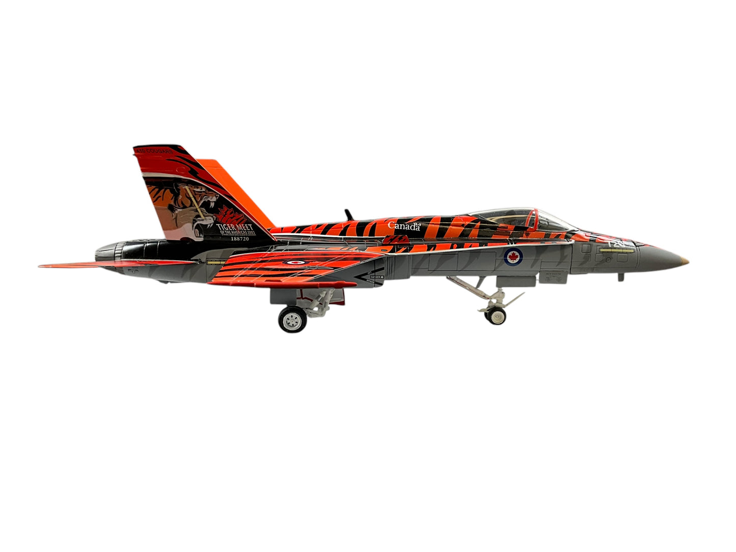 1/48 FRANKIN-MINT (B11E632) McDONNELL-DOUGLAS CF188 HORNET (188720) - 2003 Tiger Meet of the Americas - C.F.B Cold Lake, Alberta - 410 Cougar Sqdn - CANADIAN ARMED FORCES (LIMITED EDITION of ONLY 400)