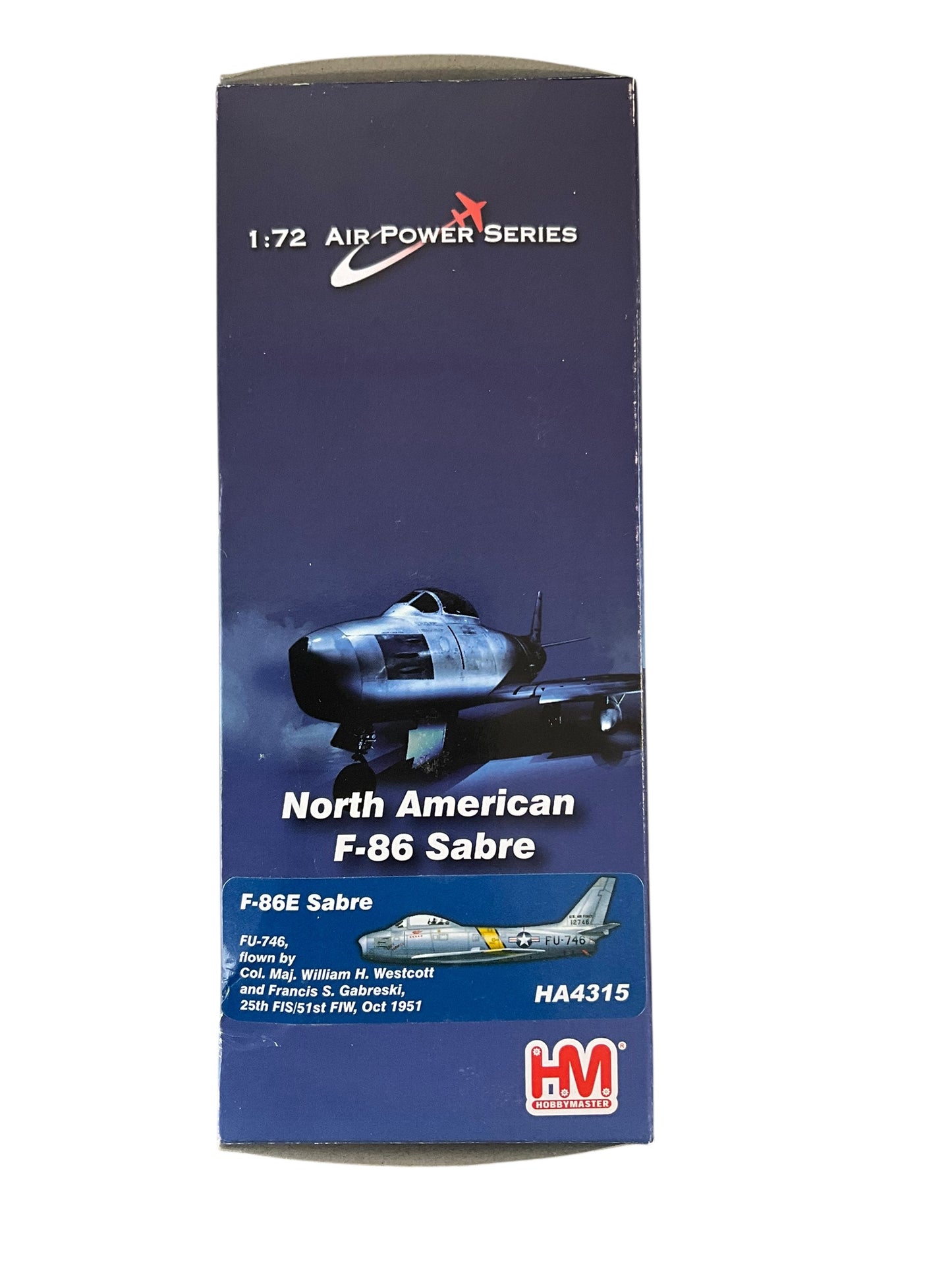 1/200 HobbyMaster (HA4315) North American F86E Sabre (FU746) "Lady Francis" flown by Colonel Francis S. Gabreski (5 Kills) & Major William H. Westcott 25th FS, 1st FW , U.S.A.F. Sout Korea Oct 1951 (Limited Edition of Only 600)